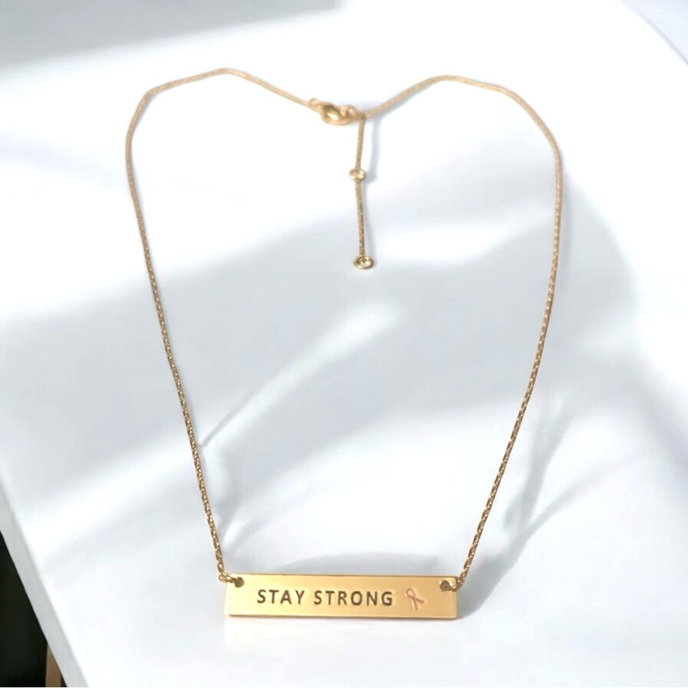 Breast Cancer Awareness Gold Dipped Necklace